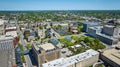 Fort Wayne City of Churches cathedral Botanical Gardens Conservatory downtown aerial steeples Royalty Free Stock Photo