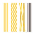 Image of four different types of pasta, spaghetti flat icon vector isolated