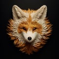 Image of fox face is carefully crafted on a clean background. Wildlife Animals. Illustration, Generative AI