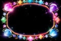 an image of a frame with colorful gems on a black background Royalty Free Stock Photo