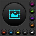 Image free transform dark push buttons with color icons