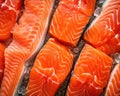 fresh salmon in the market.