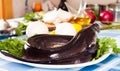 Freshness eel and vegetables on the plate Royalty Free Stock Photo