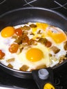 image of fried eggs close up Royalty Free Stock Photo
