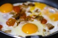Fried eggs close up Royalty Free Stock Photo
