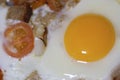 fried eggs close up Royalty Free Stock Photo