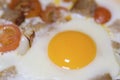 Fried eggs close up Royalty Free Stock Photo