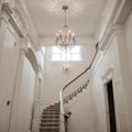 Front door with entrance hall of house Royalty Free Stock Photo