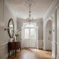 Front door with entrance hall of house Royalty Free Stock Photo