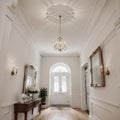 Front door with entrance hall of house Royalty Free Stock Photo