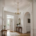 Front door with entrance hall of house Royalty Free Stock Photo