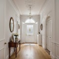 Front door with entrance hall of house Royalty Free Stock Photo