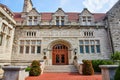 Front of limestone campus building at Indiana University in Bloomington Royalty Free Stock Photo