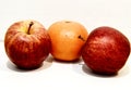 Fruits: tangerines and aplles on a Light background