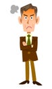 Full-body illustration of an angry elderly businessman