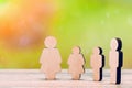 The image of a full family. Wooden figures Royalty Free Stock Photo