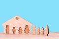 The image of a full family. Wooden figures Royalty Free Stock Photo