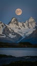 Image Full moon shines brightly over Patagonia, Argentina