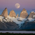 Image Full moon shines brightly over Patagonia, Argentina