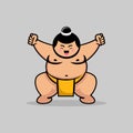 Image of a funny sumo illustration