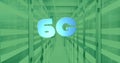 Image of 6g text and digital data processing over computer servers Royalty Free Stock Photo