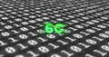 Image of 6g text in green over binary coding Royalty Free Stock Photo