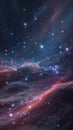 In this image, a galaxy-inspired digital background features a vibrant array of stars scattered across a dark, cosmic landscape Royalty Free Stock Photo