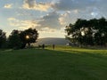 Horseshoe Pitching Summer Evening Leisure Royalty Free Stock Photo