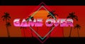 Image of game over text over a digital sunset Royalty Free Stock Photo