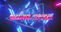 Image of game over text over neon pattern background Royalty Free Stock Photo