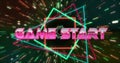 Image of game over text over neon pattern background Royalty Free Stock Photo