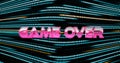 Image of game over text over neon pattern background Royalty Free Stock Photo