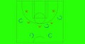 Image of game plan and sports field on green background Royalty Free Stock Photo