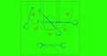 Image of game plan and sports field on green background Royalty Free Stock Photo