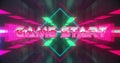 Image of game start text over neon pattern background Royalty Free Stock Photo