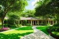 The garden area of the resort has a shady tree, Green, refreshing and quiet. For living, walking and