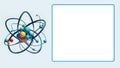 3D Rendering of Atom with Box and Copy Space for Conferences Royalty Free Stock Photo