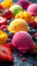 Advertising fruit ice cream Royalty Free Stock Photo