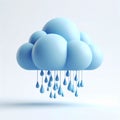 Meteorologic 3D rain cloud icon, high quality 3D Royalty Free Stock Photo