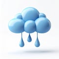 3D rain cloud icon, high quality 3D Royalty Free Stock Photo
