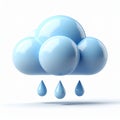 3D rain cloud icon, high quality 3D meteorologic Royalty Free Stock Photo