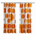 Curtains with citrus print Royalty Free Stock Photo