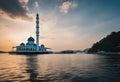 also Kota floating Kinabalu Sabah Mosque Mosque The Likas City Likas known Royalty Free Stock Photo