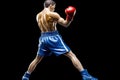 boxer blue shorts shirt rect hit Royalty Free Stock Photo