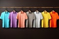 Collared Shirt Design Template in Many Color Royalty Free Stock Photo