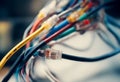 connected switch cables network cable bandwidth broadband business center binary closeup communication