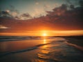 A descriptive piece about witnessing a stunning sunset over the ocean, capturing the colors and emotions it evokes Royalty Free Stock Photo