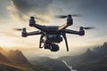 A Drone Camera above city lake