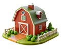 A Farmhouse or Barn 3D Illustration Royalty Free Stock Photo