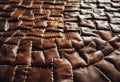 pieces coat Close leather sewn cut brown animal hair made blanket Square Background Pattern Abstract Texture Design Fashion Nature